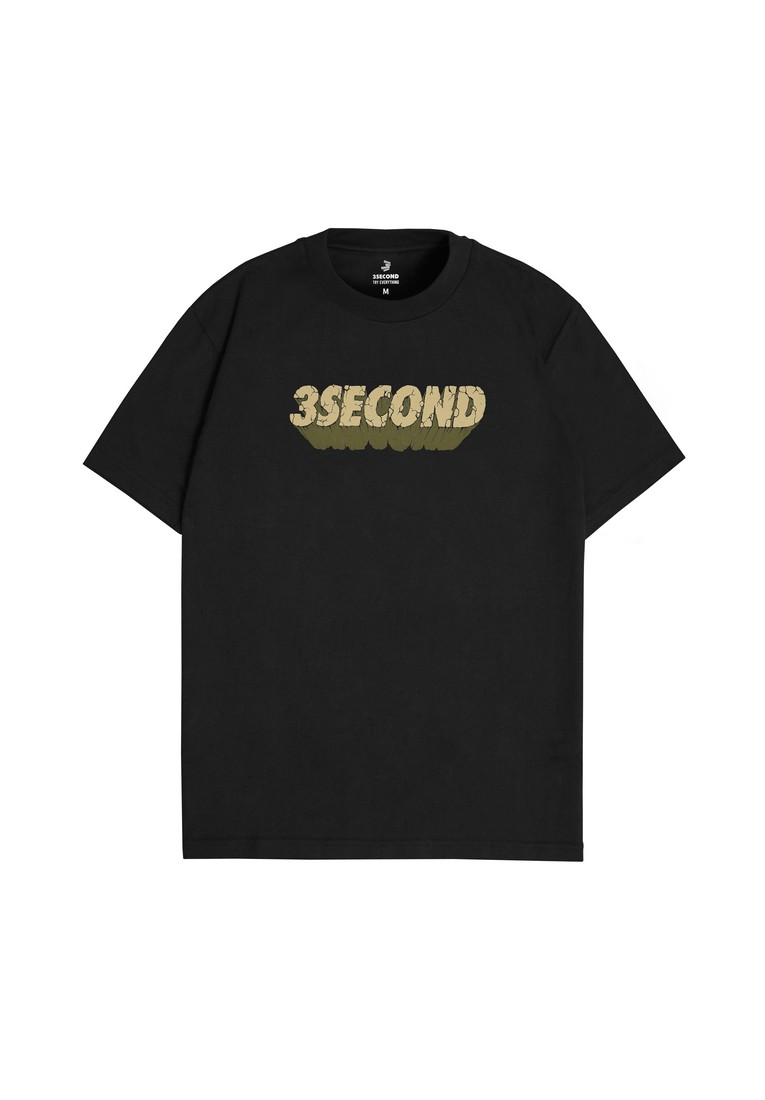 3Second Men's T-Shirt Short Sleeve Regular Fit Cotton Logo Script Spica 291124