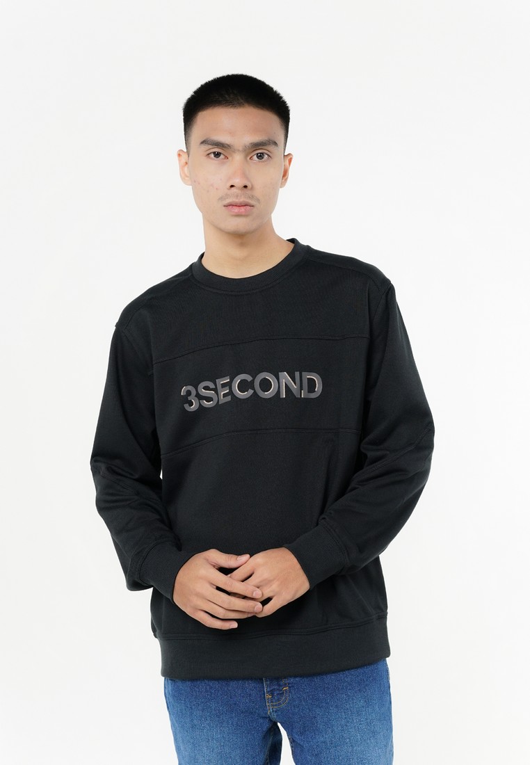 3Second Men's Jacket Crewneck Sweatshirt Regular Fit Fleece Cardiff HP-010825