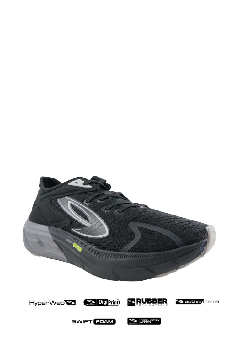 910Nineten HIROSHI Sepatu Lari  - HITAM/ABU
