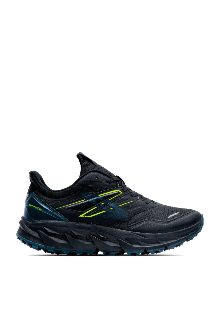910 Nineten Yuza Evo Sepatu Trail - Hitam/Hijau Tua/Jingga