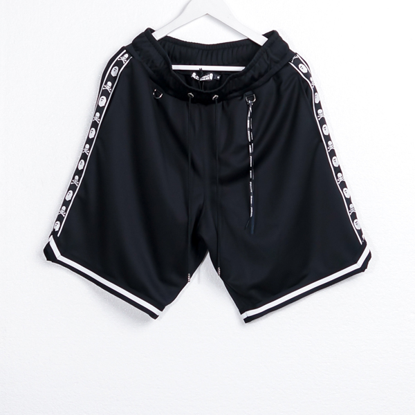 A Bathing Ape Celana MASTERMIND X BAPE BAND TAPE SIDE BLACK SHORT PANTS 100% ORIGINAL
