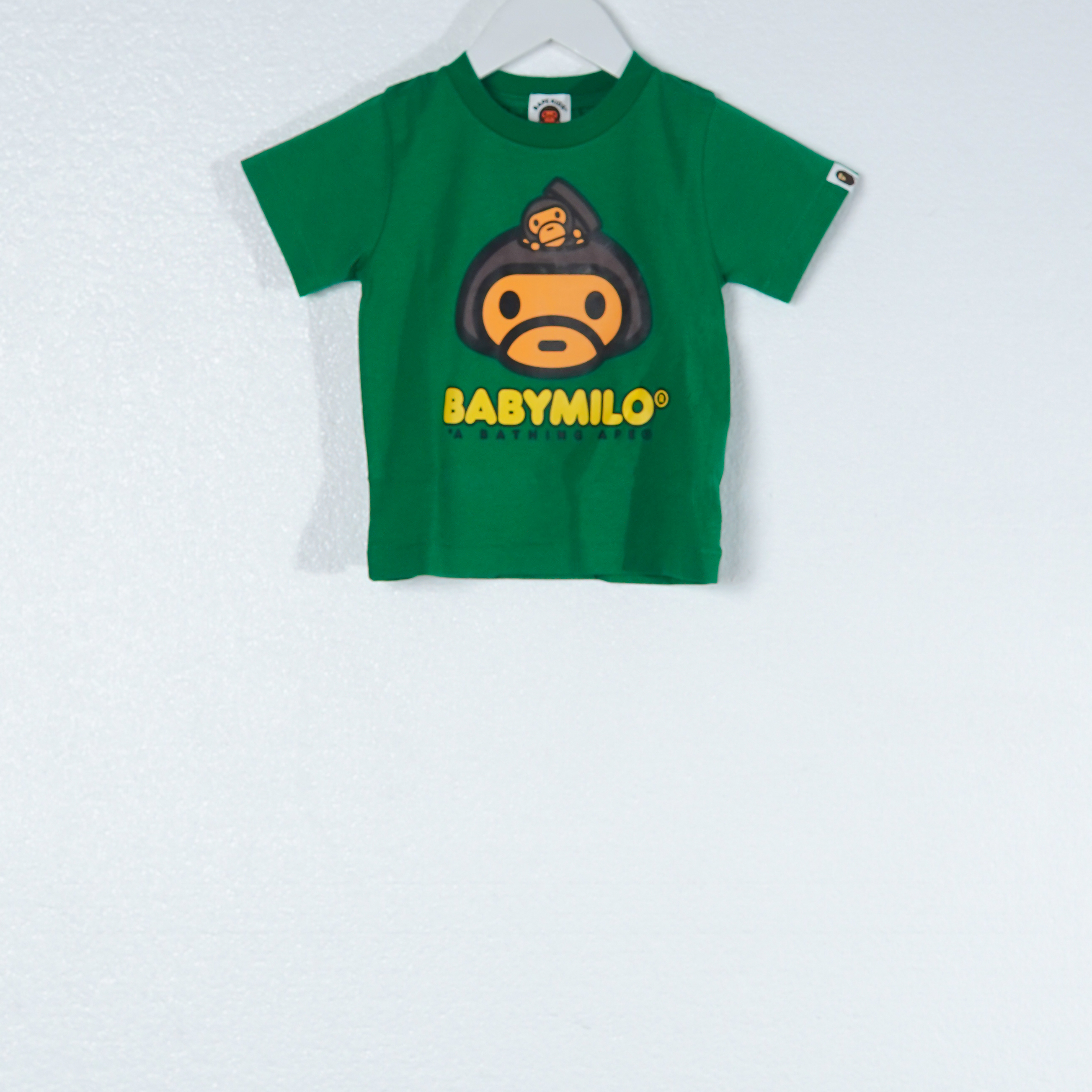 A Bathing Ape Kaos BAPE X BABY MILO PLAYGROUND GREEN TSHIRT KIDS 100% ORIGINAL