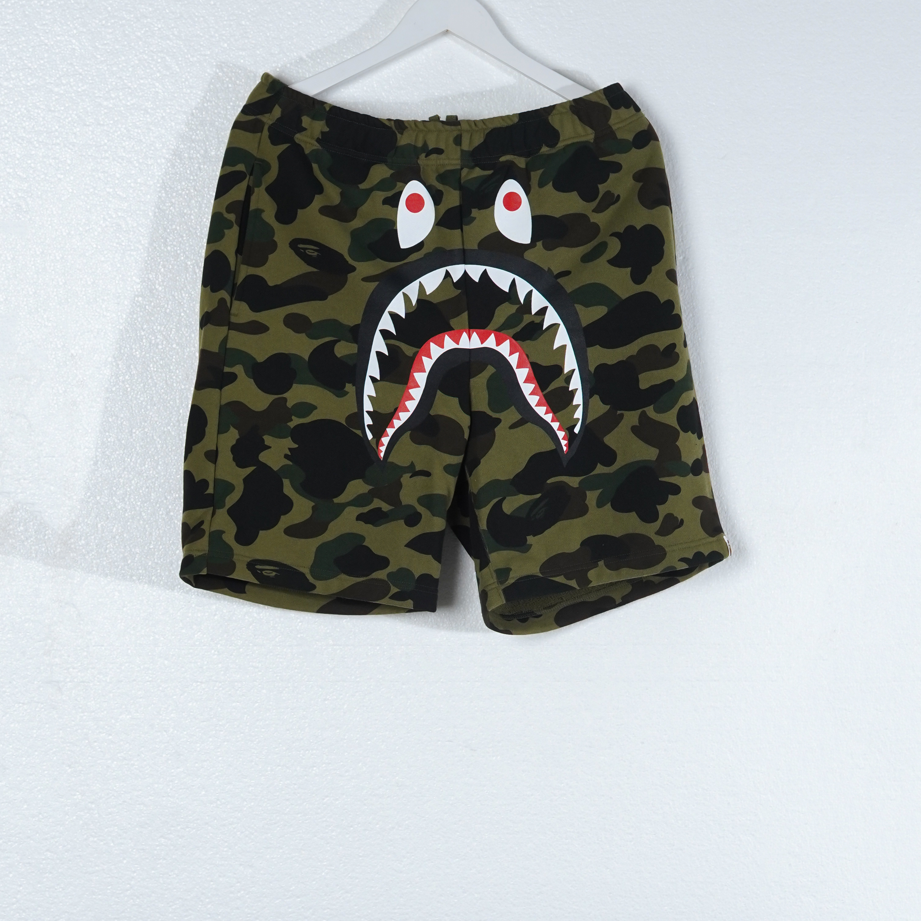 A Bathing Ape Celana BAPE SHARK 1ST CAMO GREEN SHORT PANTS 100% ORIGINAL