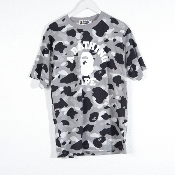 A Bathing Ape Kaos BAPE 1ST COLLEGE CAMO GREY TSHIRT 100% ORIGINAL