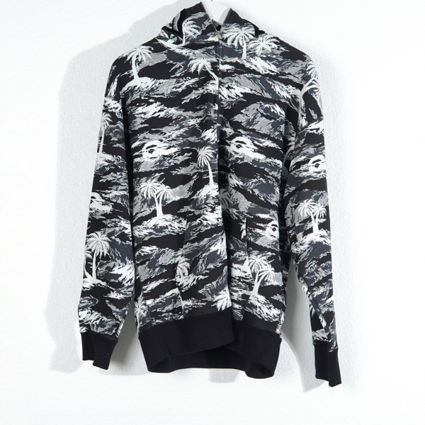 A Bathing Ape Jaket BAPE PALM TREE CAMO GREY SHARK FULL ZIP HOODIE 100% ORIGINAL