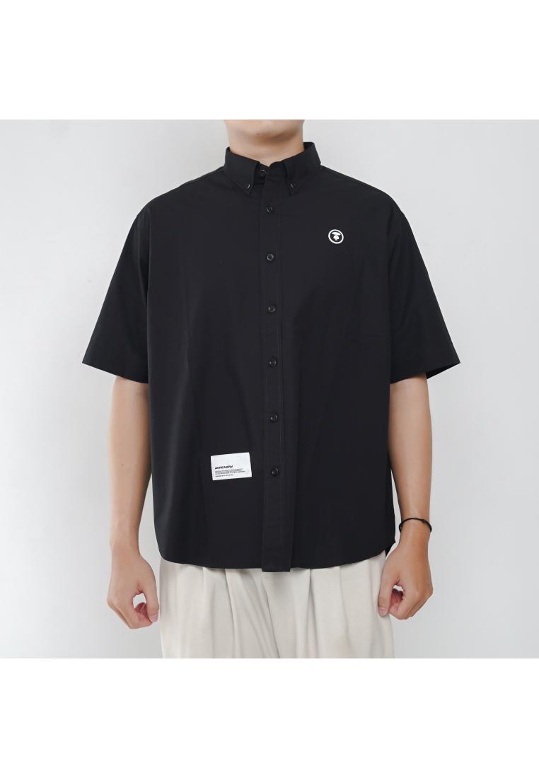 AAPE BY BATHING APE Kemeja AAPE HEAD PATCH POCKET WHITE BLACK SHIRT 100% ORIGINAL