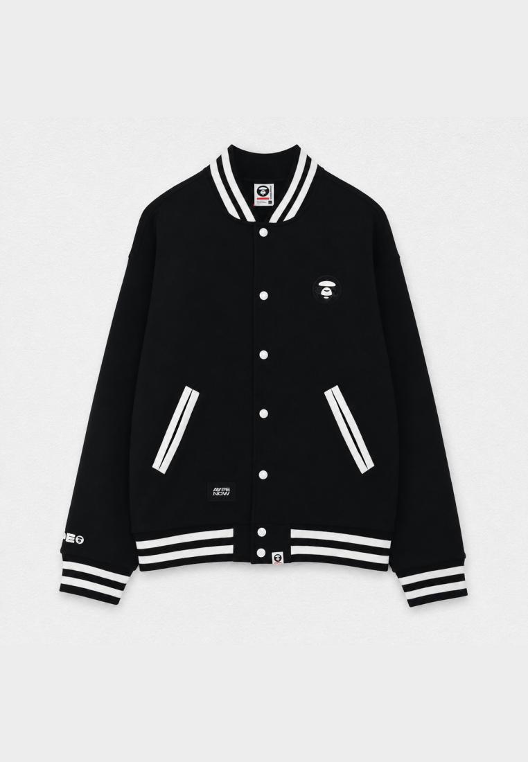 AAPE BY BATHING APE Jaket AAPE NOW BACK STRIPE WHITE BLACK VARSITY JACKET 100% ORIGINAL