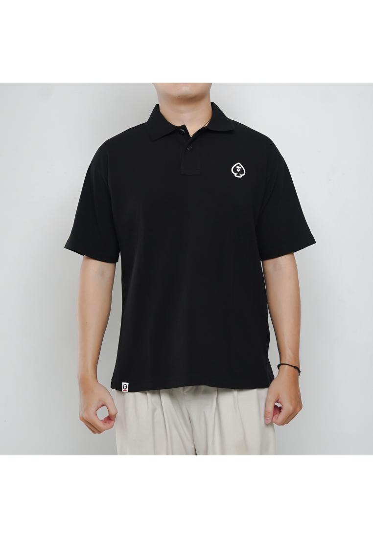 AAPE BY BATHING APE Polo AAPE SPADES PATCH POCKET WHITE BLACK POLO 100% ORIGINAL