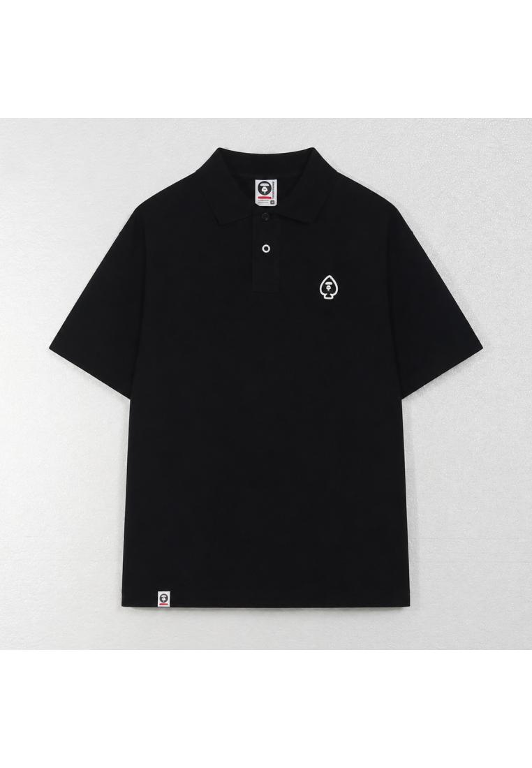 AAPE BY BATHING APE Polo AAPE SPADES PATCH POCKET WHITE BLACK POLO 100% ORIGINAL
