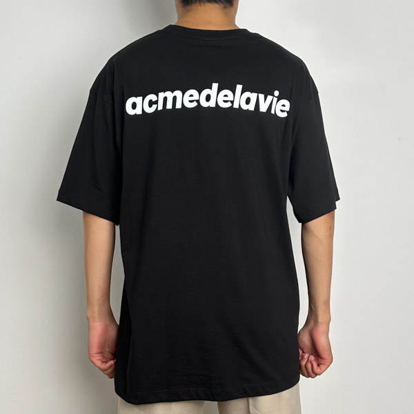 Acme De La Vie Kaos ADLV BOLD FONT TEXT BASIC WHITE BLACK TSHIRT 100% ORIGINAL