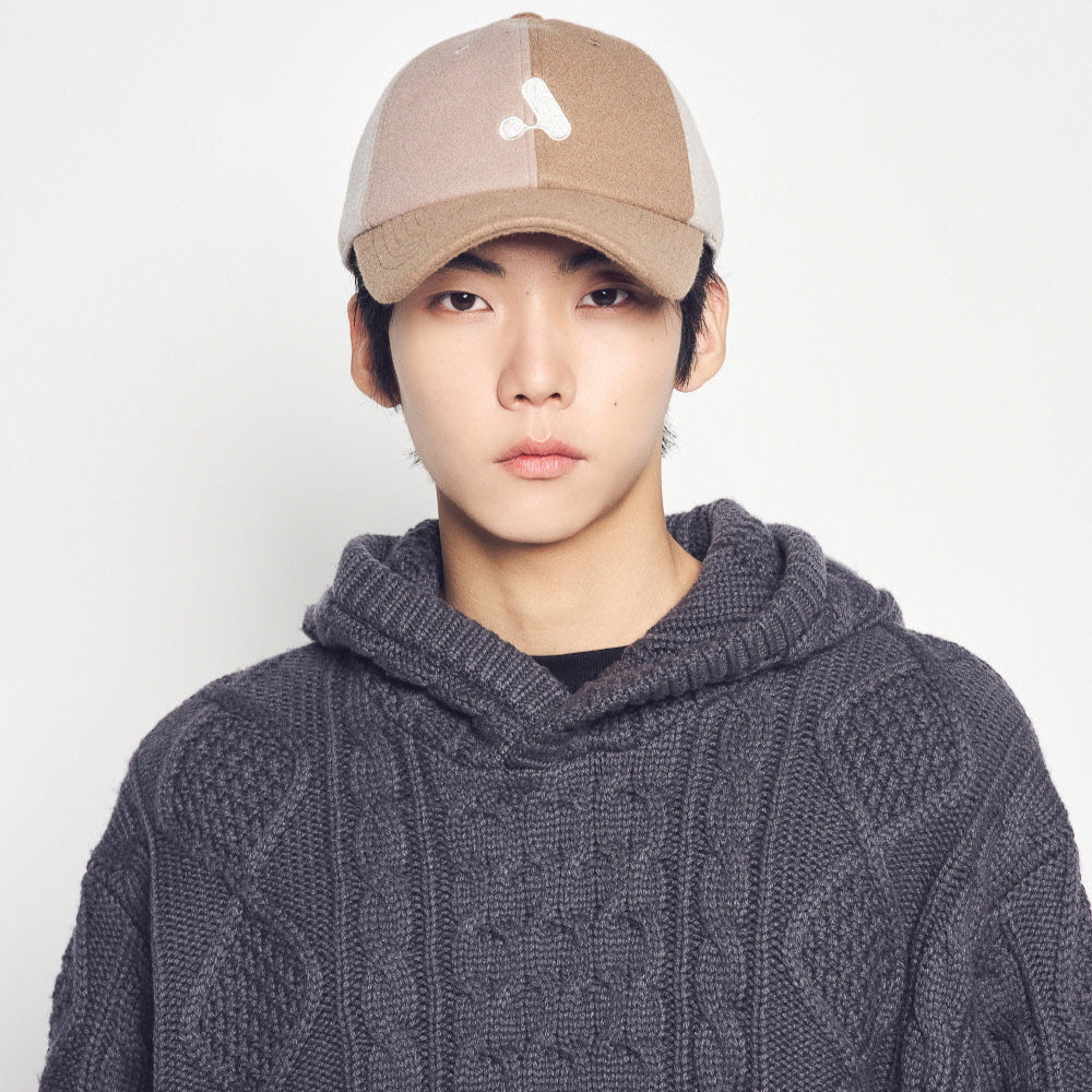 Acme De La Vie THREE TONE ASYMMETRY COTTON BALL CAP BROWN