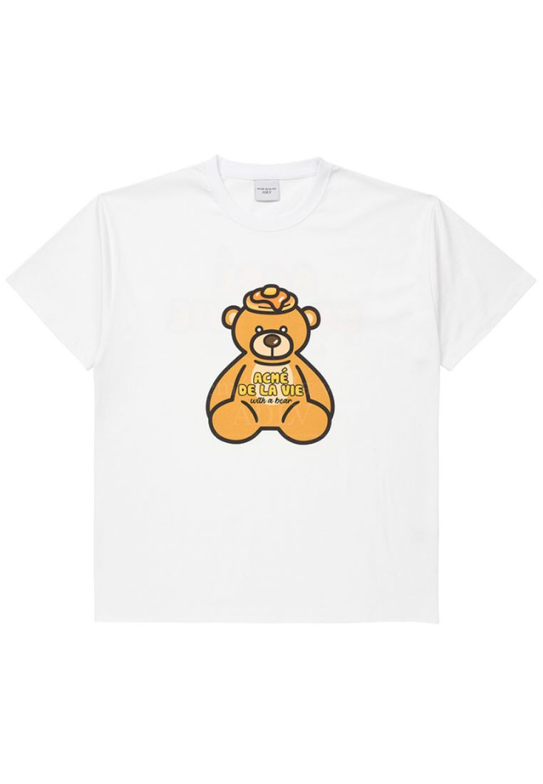 Acme De La Vie [ADLV] Acmedelavie PANCAKE BEAR Short Sleeve T-Shirt White