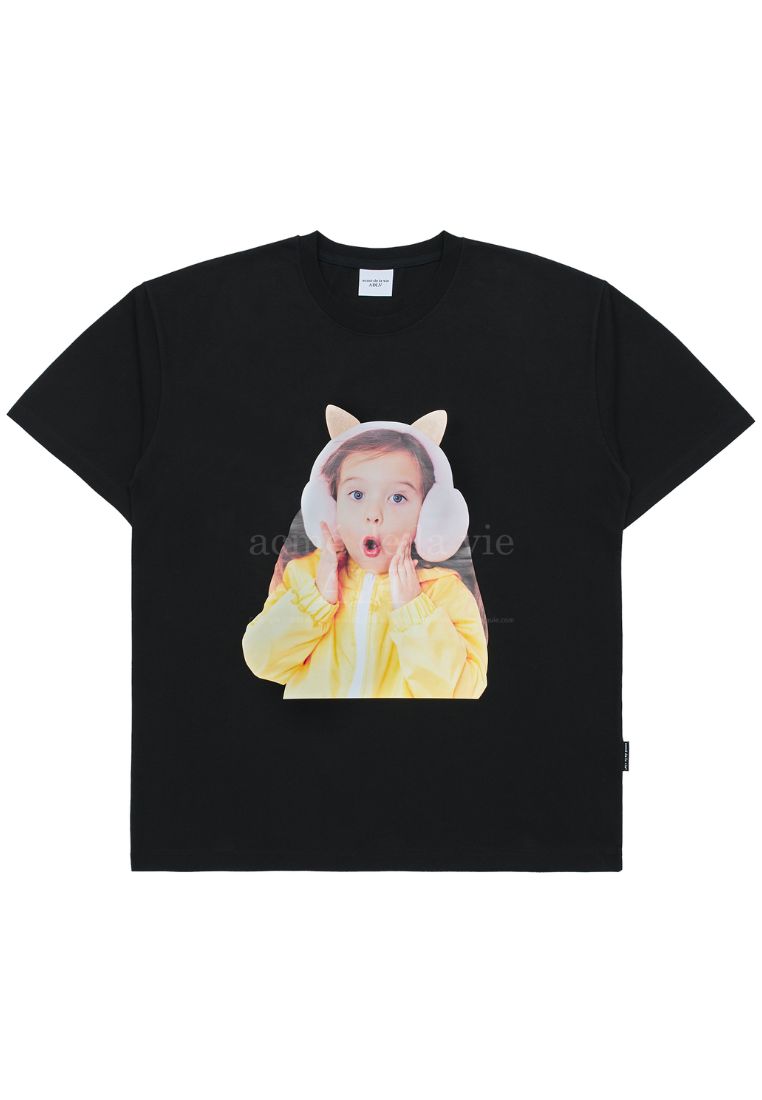 Acme De La Vie Cat Earplug Short Sleeve T-Shirt Black