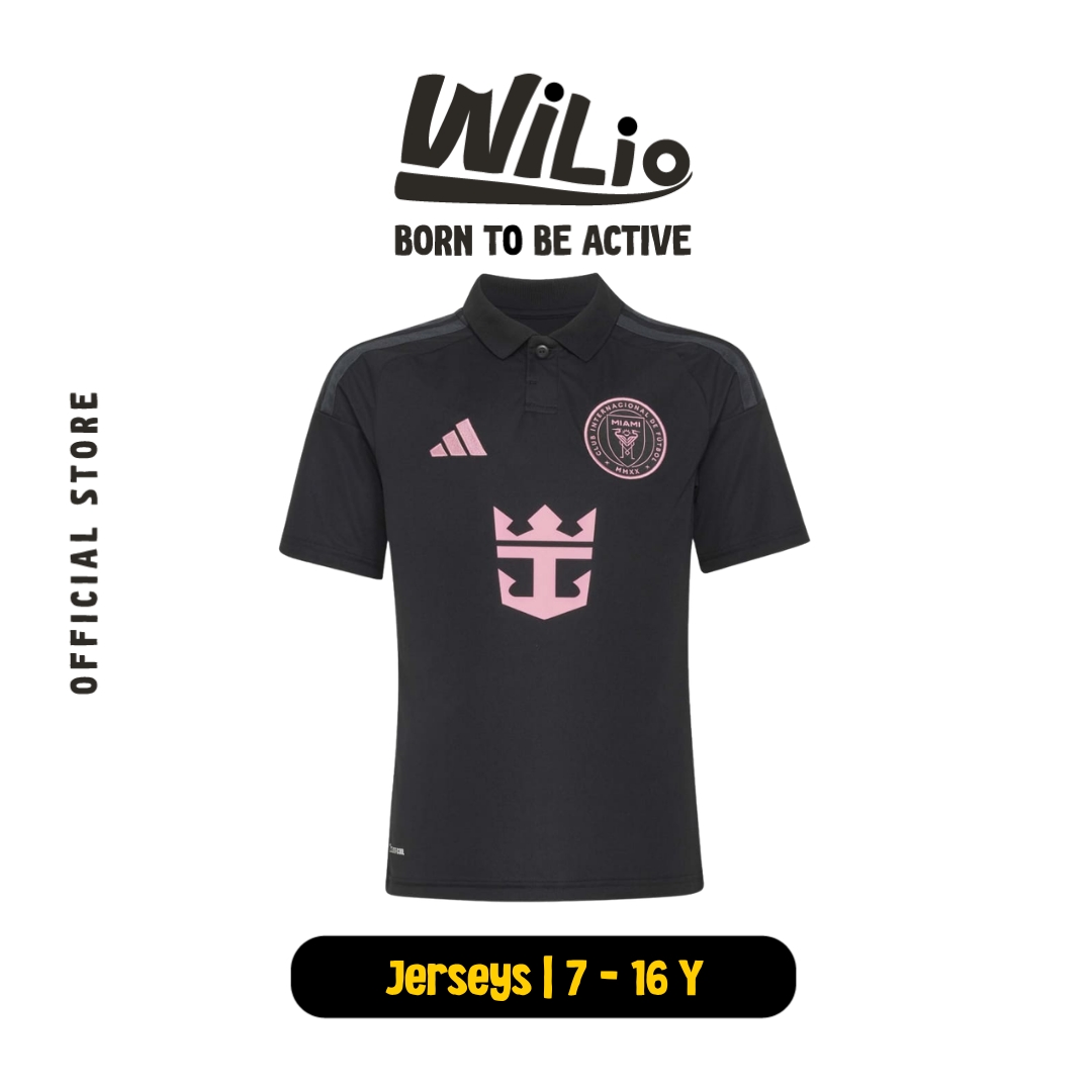 ADIDAS Inter Miami CF Away Jersey Kids JL8486 - Jersey Anak (Hitam)
