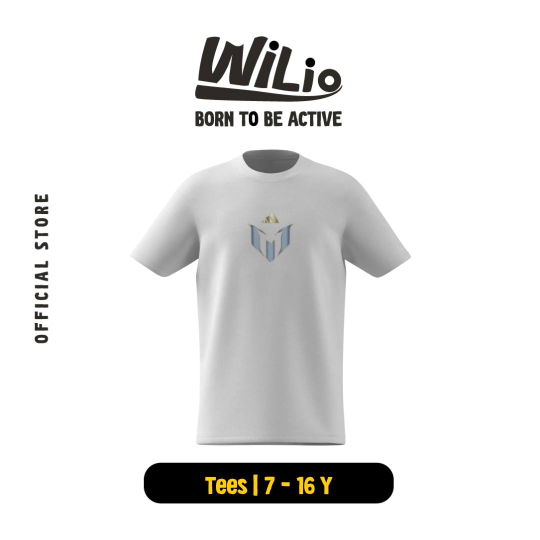ADIDAS Messi Icon Graphic T-Shirt KB9472 - Kaos Anak (Putih)