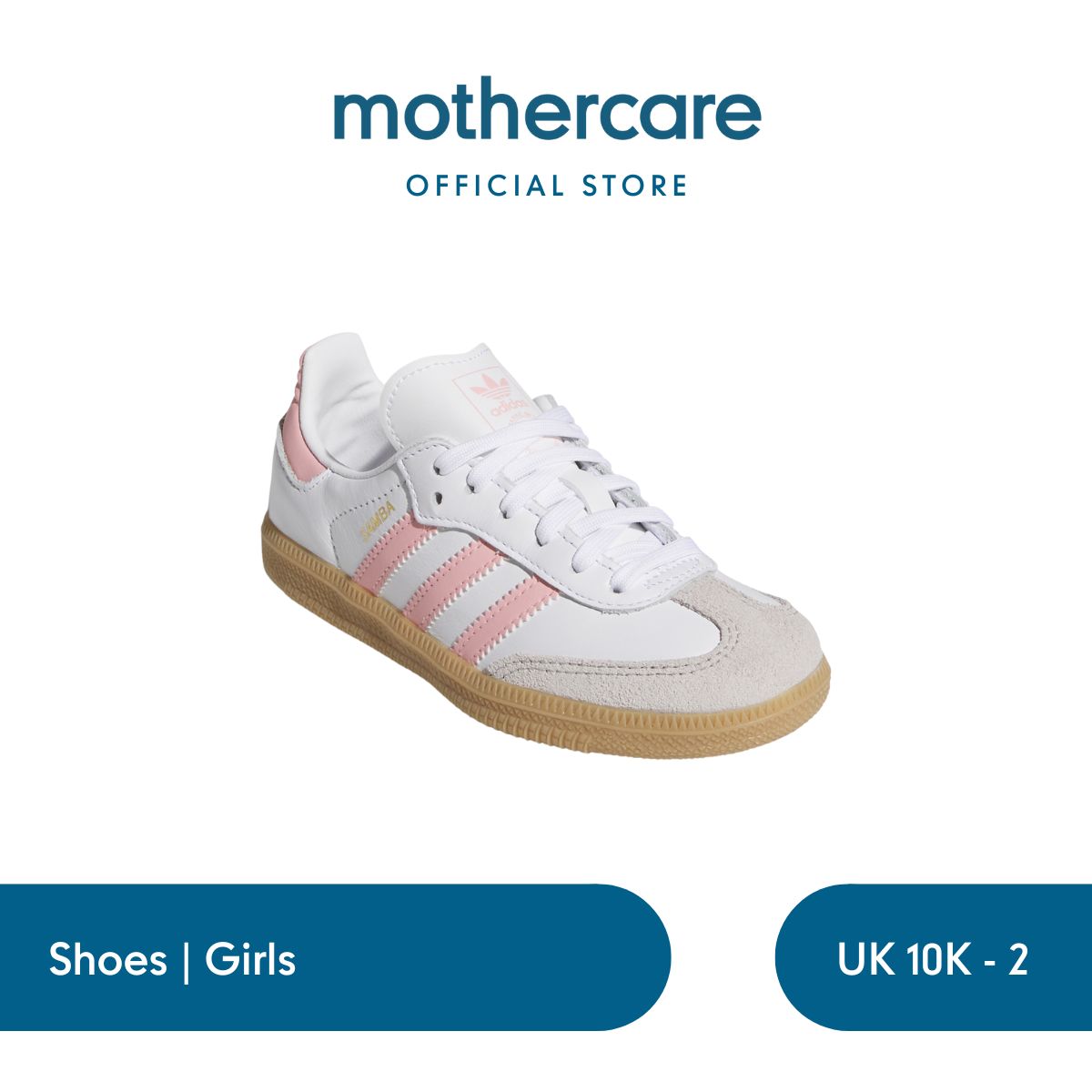 Adidas Samba OG Kids - Sepatu Anak (Putih/Pink)