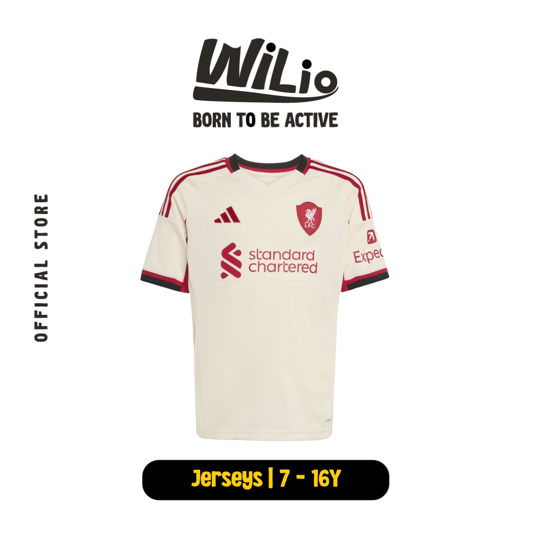 ADIDAS Liverpool FC 25/26 Away Jersey Kids JV6453 - Jersey Anak (Putih)