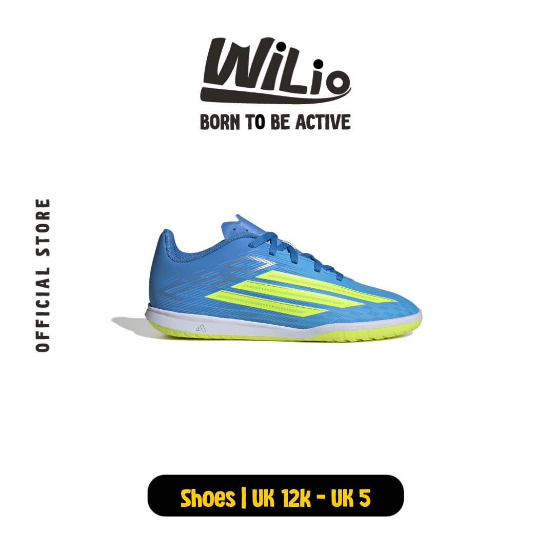 ADIDAS F50 Club Indoor J JS1493 - Sepatu Bola Anak (Biru)