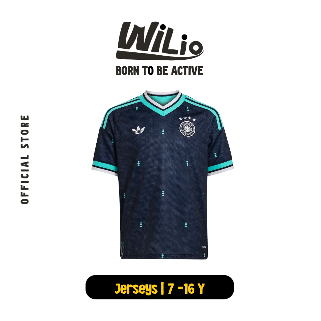 ADIDAS Germany DFB 26 Away Kids Jersey JZ4569 - Jersey Anak (Biru)