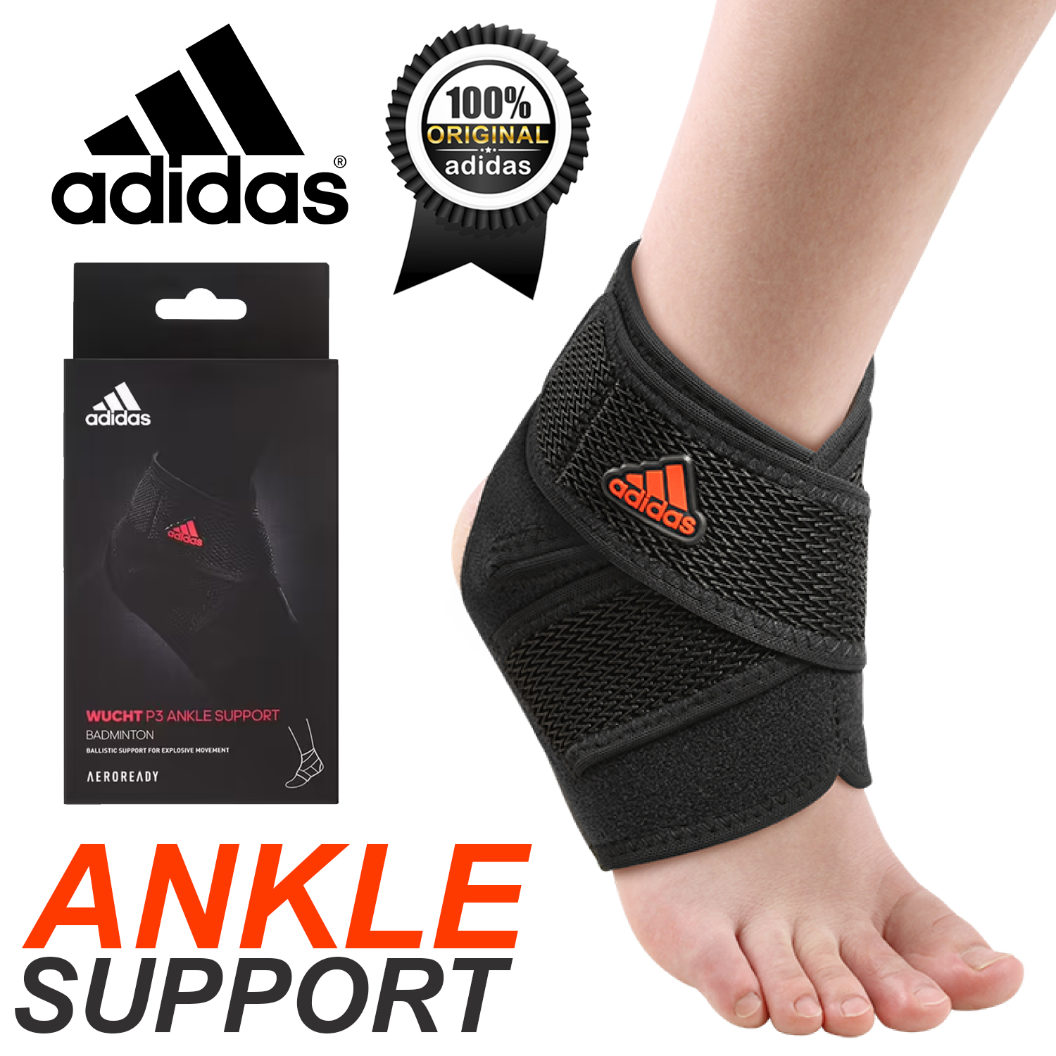 Adidas Badminton Ankle Support / Dekker Pelindung Tumit Adidas Wucht P3