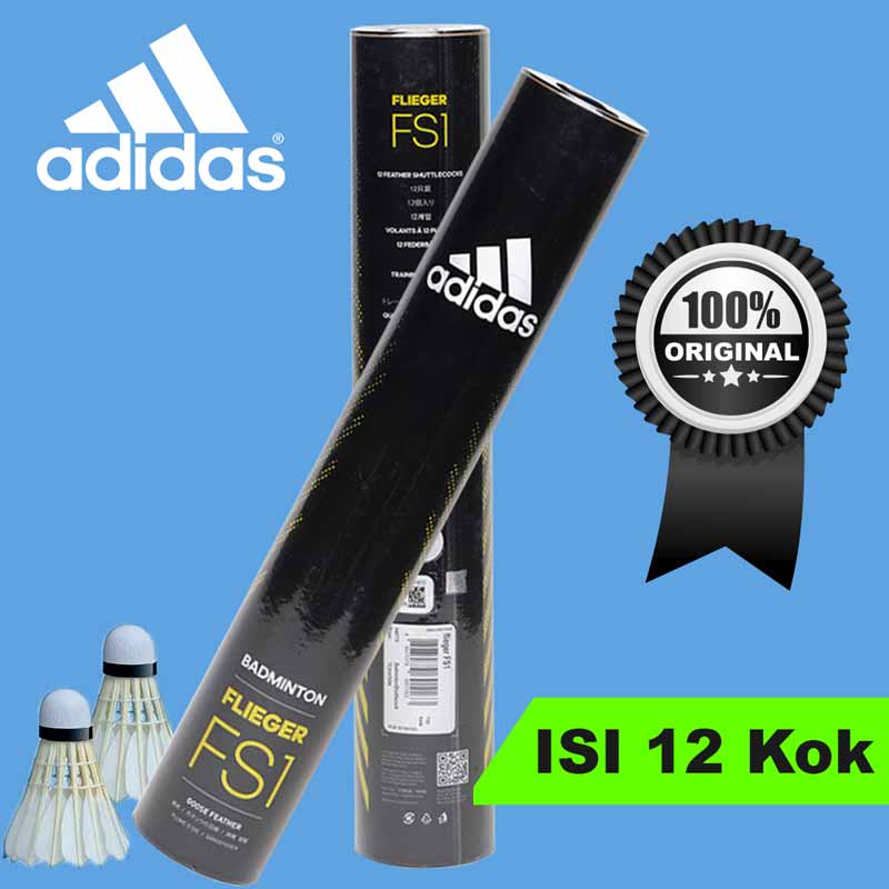 Adidas Badminton Shuttlecock Kok Badminton Adidas Flieger FS1 Speed 77 Putih isi 12