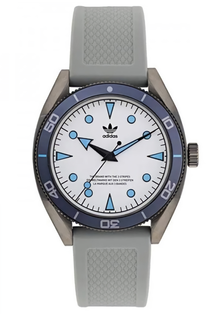 Adidas Watches Adidas - Jam Tangan Analog Pria - Black - Grey Rubber Strap - AOFH22003