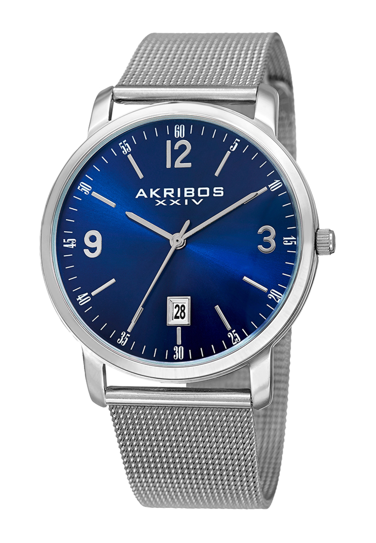 Akribos XXIV Omni Men's Sunburst Dial Calender AK858-BU Jam Tangan Pria Quartz Analog