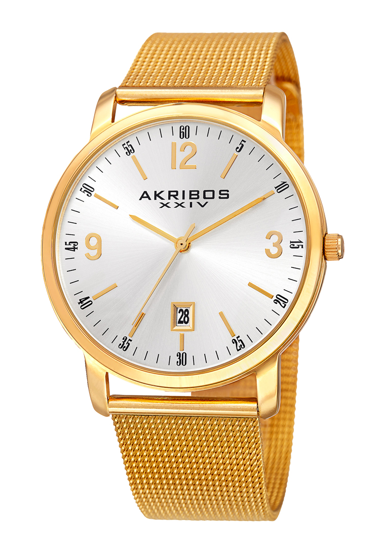 Akribos XXIV Omni Men's Sunburst Dial Calender AK858-YG Jam Tangan Pria Quartz Analog