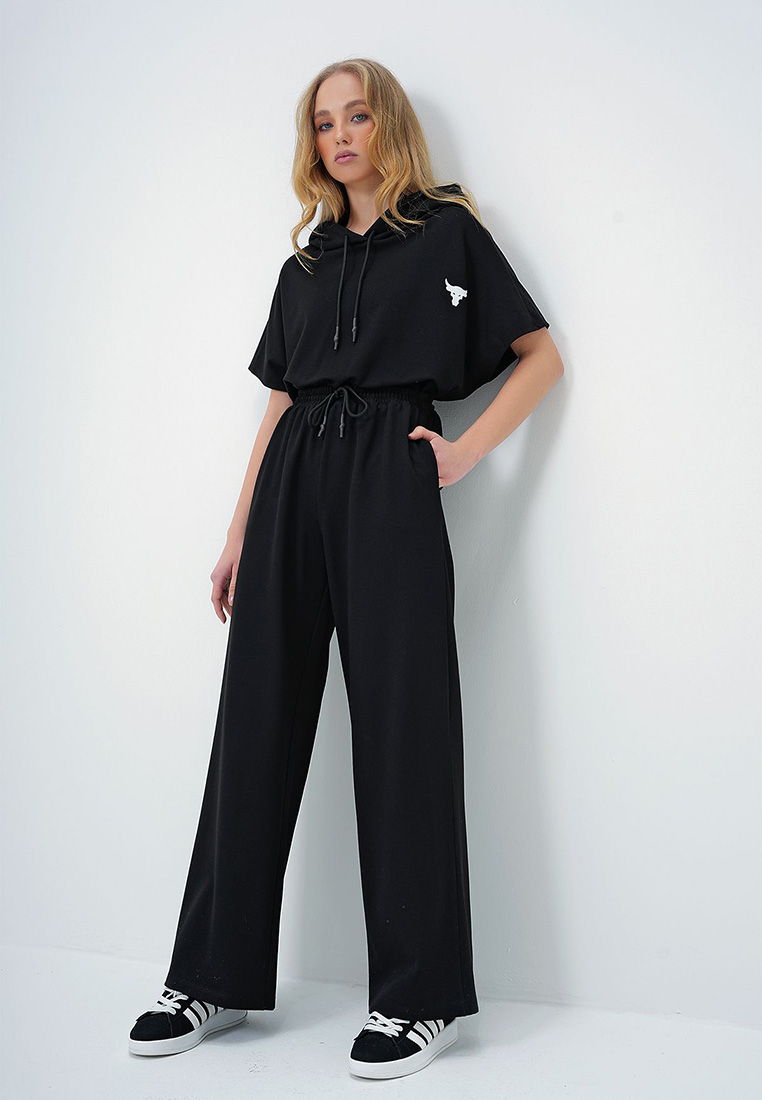 Alacati Hoodie Oversize Crop and Double Pocket Trousers Set