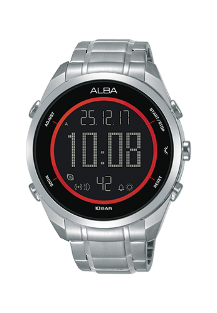 Alba Jam Tangan Pria Digital Alba A5A003X1 Silver Stainless Steel