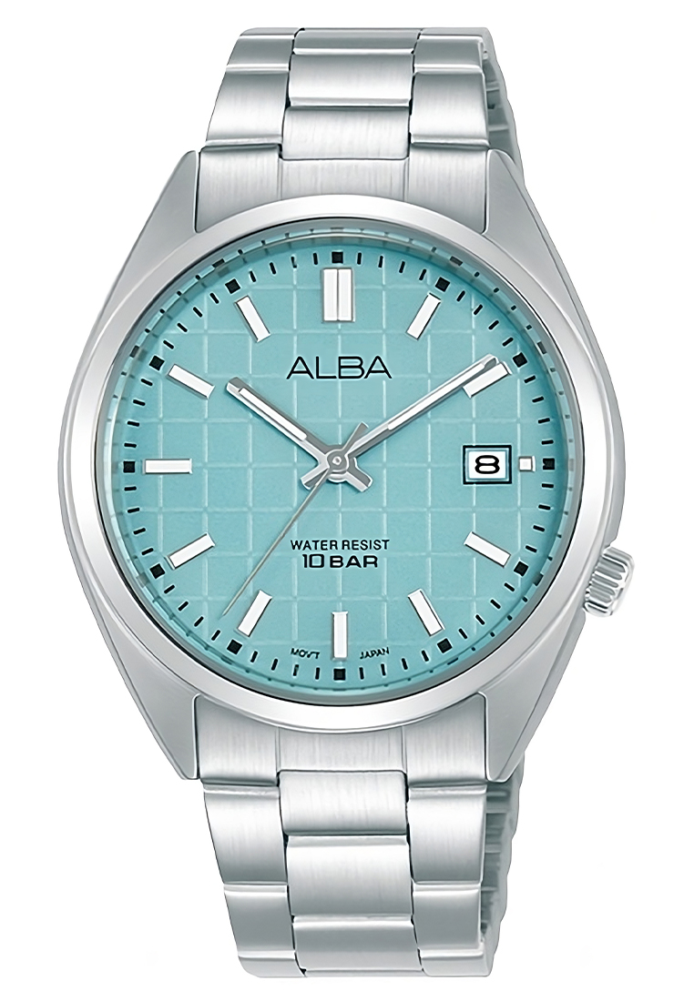 Alba Jam Tangan Wanita Alba AG8M37X1 Light / Tiffany Blue Patterned Dial - Stainless Steel