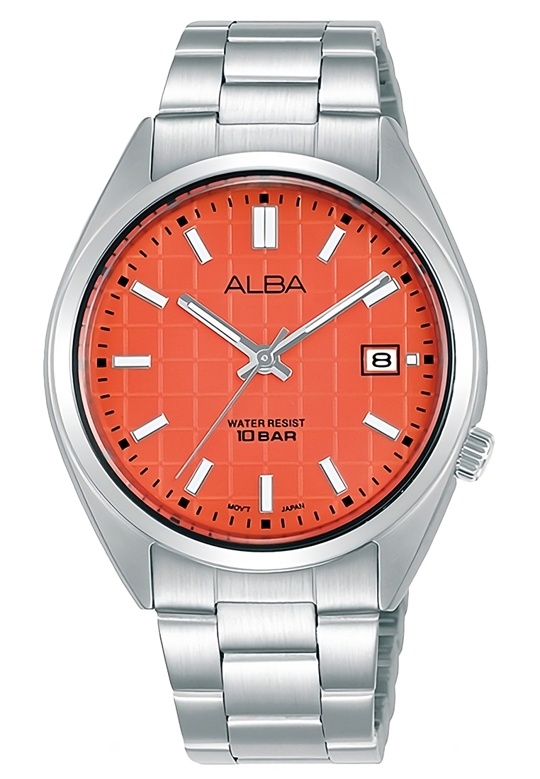 Alba Jam Tangan Wanita Alba AG8M39X1 Orange Patterned Dial Stainless Steel