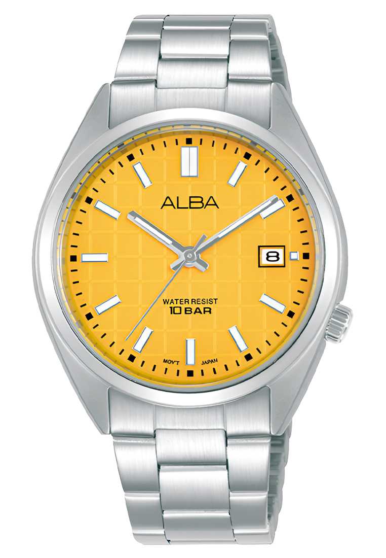 Alba Jam Tangan Wanita Alba AG8M41X1 Yellow Patterned Dial Stainless Steel