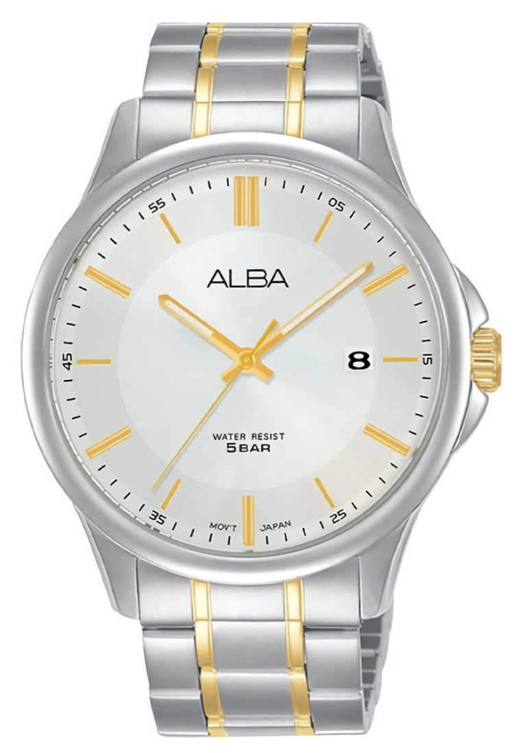 Alba - Jam Tangan Analog Pria - Silver Gold - Stainless Steel Bracelet - AS9L35X1