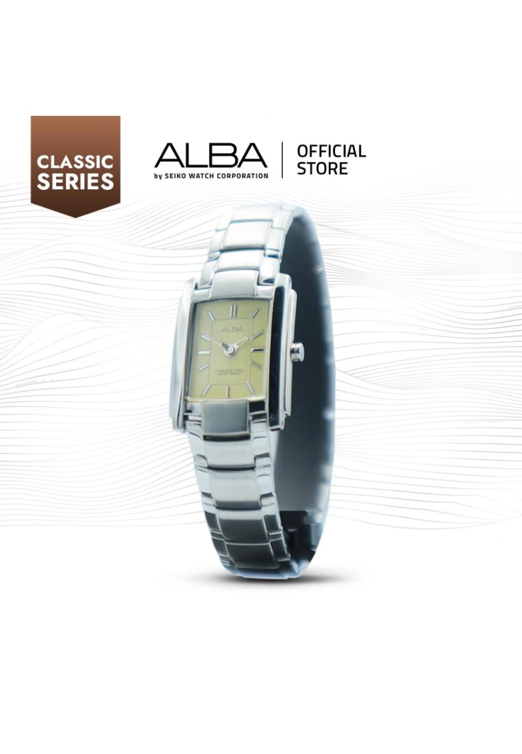 Alba Classic Jam Tangan Vintage Wanita ATAU51 / ATAU51X1 Quartz Champagne Dial Stainless Strap Watch