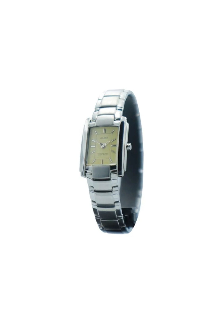 Alba Jam Tangan Vintage Wanita Alba ATAU51 ATAU51X1 Strap Stainless Steel Silver Champagne Dial Colo