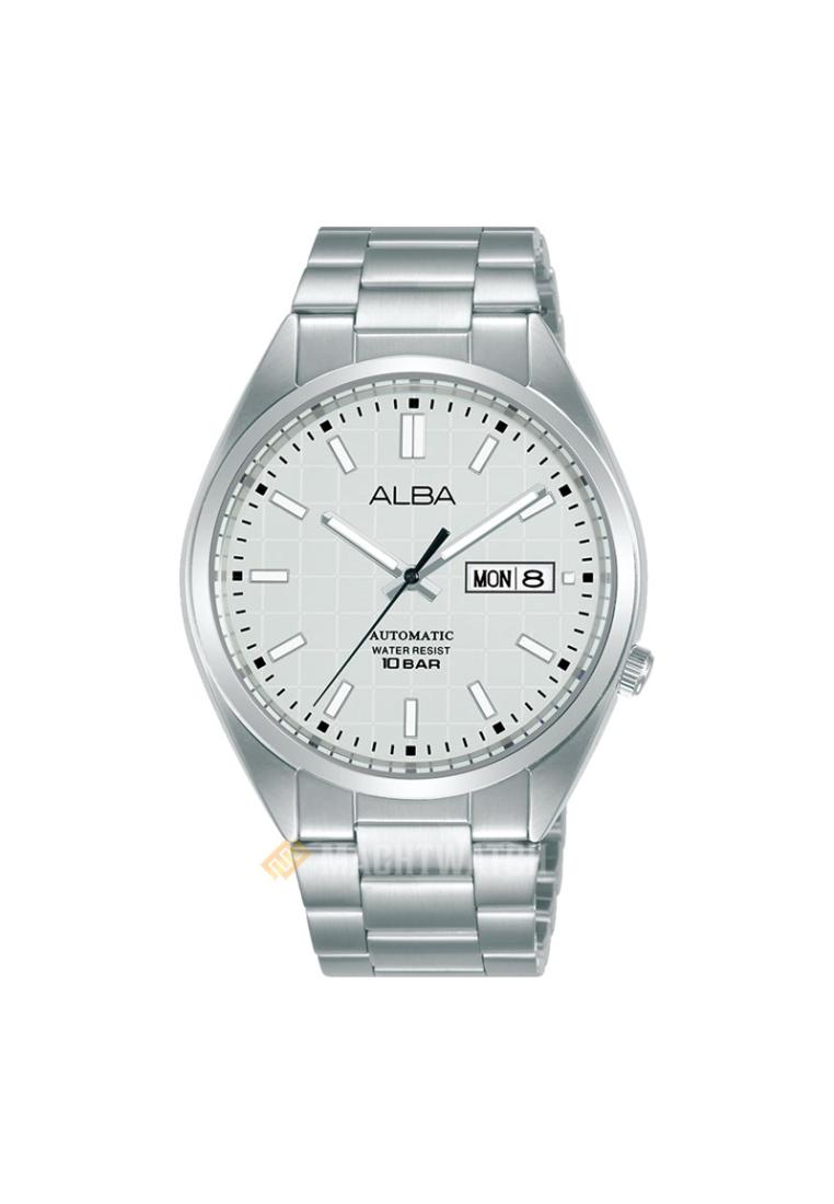 Alba Jam Tangan Pria Alba Mechanical AL4329X1 Automatic Men Silver Patterned Dial Stainless Steel St