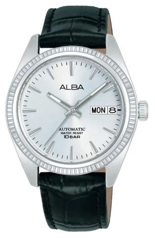 Alba Jam Tangan Wanita Alba AL4815 AL4815X1 Automatic Strap Leather Black Color Women Silver Dial Or