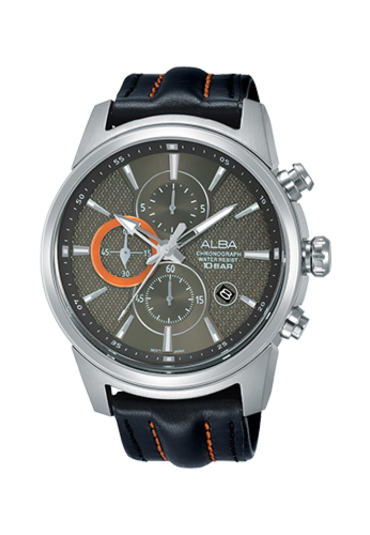 Alba Jam Tangan Pria Analog Alba AM3457X1 Black Leather