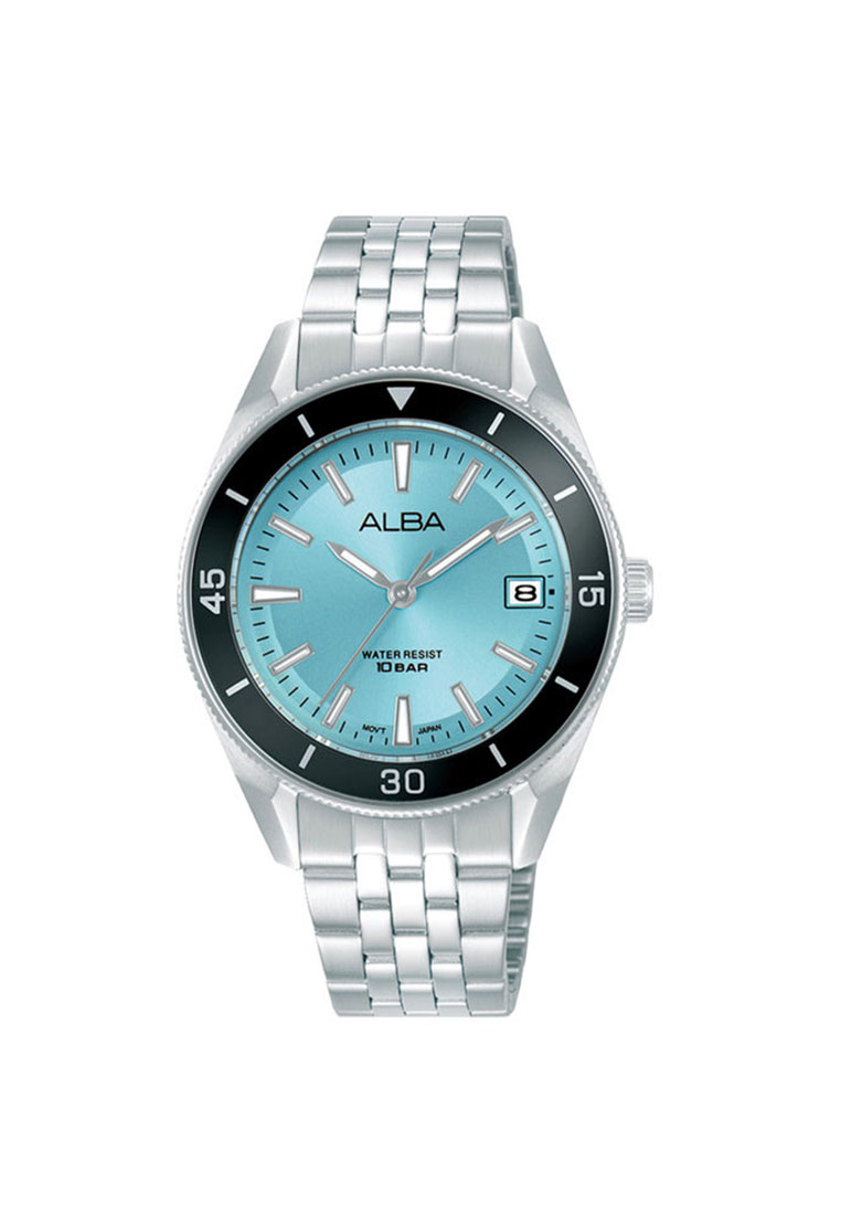 Alba Jam Tangan Wanita - Silver Black Blue - Stainless Steel - AG8Q25