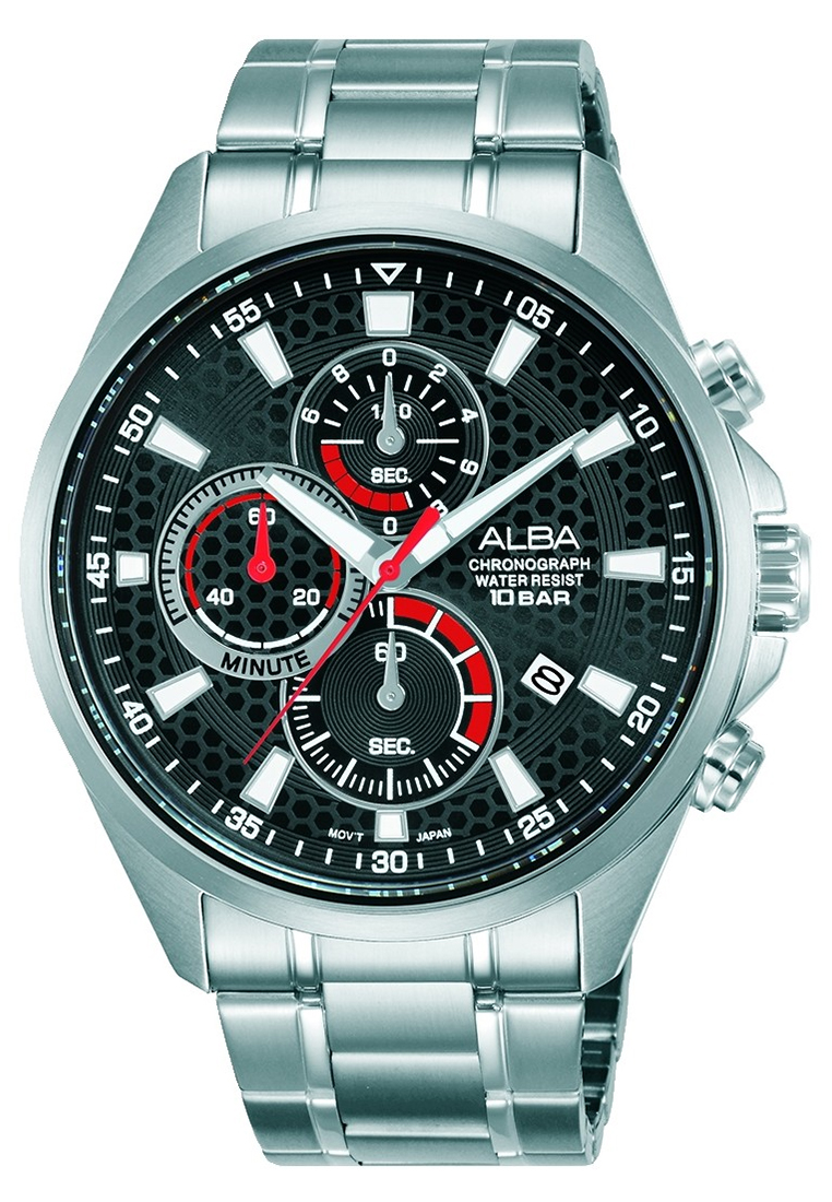 Alba - Jam Tangan Chronograph Pria - Silver - Stainless Steel Bracelet - AM3875X1