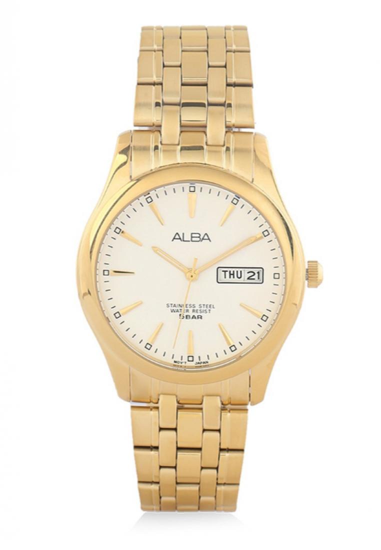 Alba Jam Tangan Pria Alba Original Garansi Resmi Strap Stainless Steel Gold AXND40 AXND40X1 Gold