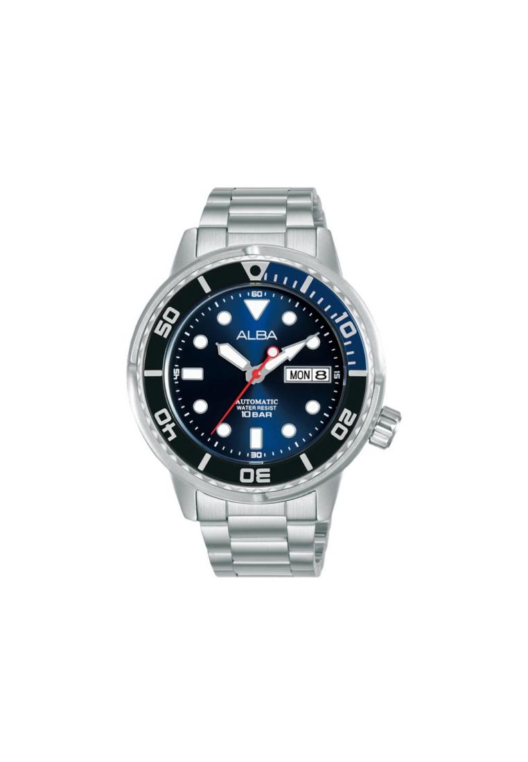 Alba Active Jam Tangan Pria AL4245 / AL4245X1 Automatic Blue Dial Stainless Steel Strap Watch