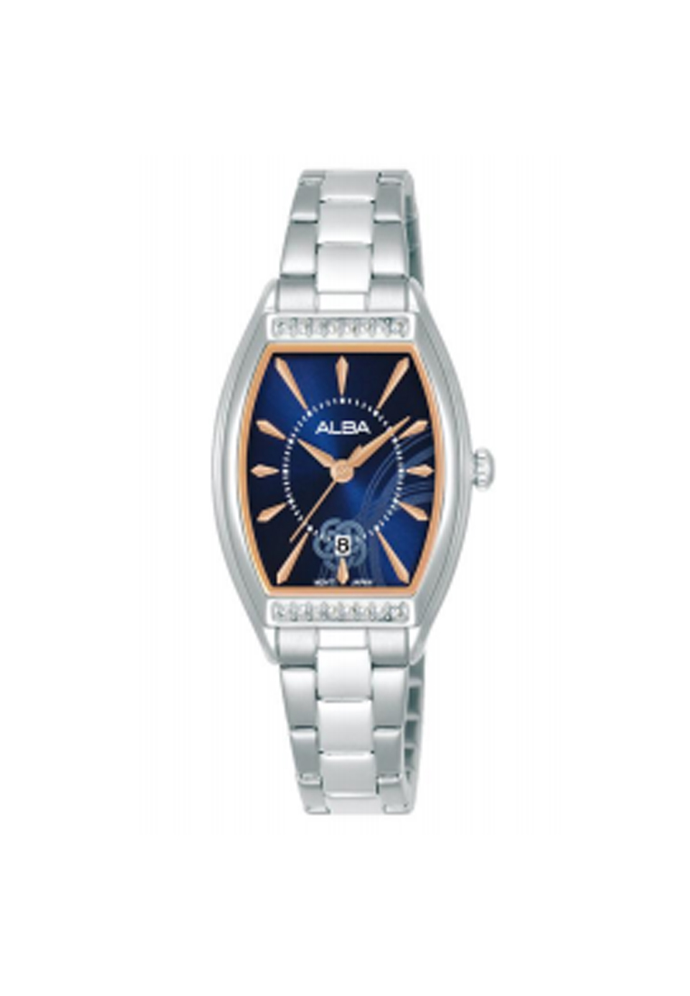 Alba Jam Tangan Wanita Alba AH7EQ9 AH7EQ9X1 Strap Stainless Steel Silver Color Women Blue Dial Origi