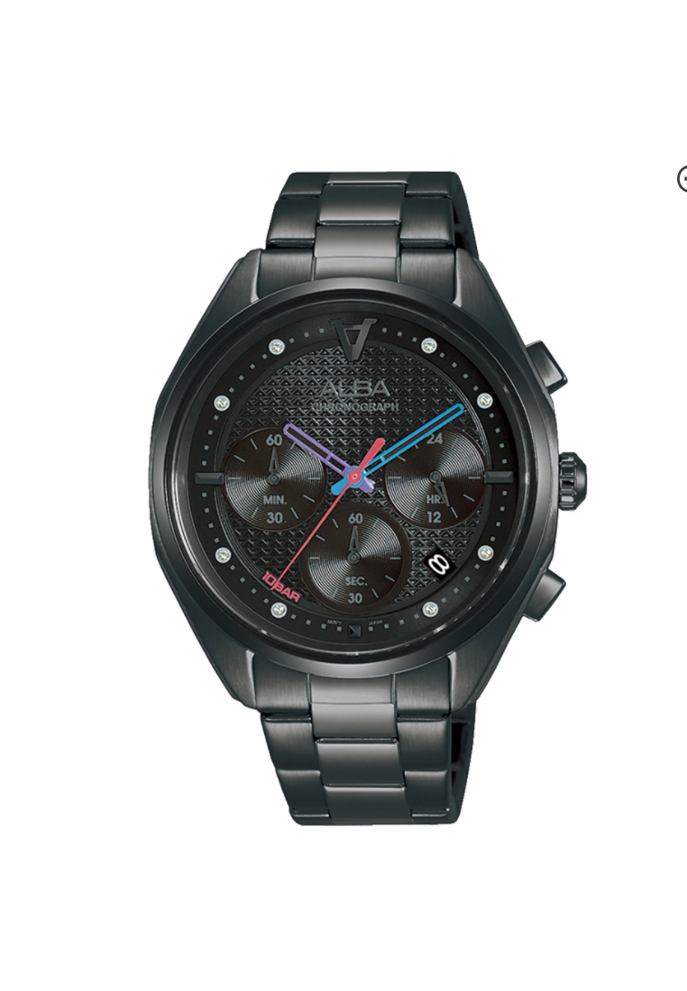 Alba Jam Tangan Wanita Alba Chronograph Original Garansi Resmi Strap Rubber black AT3H01X1 AT3H01 To