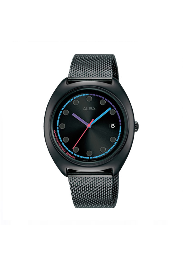 Alba Jam Tangan Wanita Alba Ladies Alba Tokyo Neon Original Garansi Resmi Strap Stainless Steel blac
