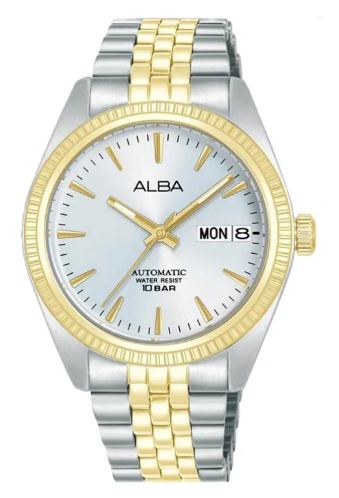 Alba Jam Tangan Wanita Alba AL4798 AL4798X1 Strap Stainless Steel Dual Tone Color Women Silver Dial 