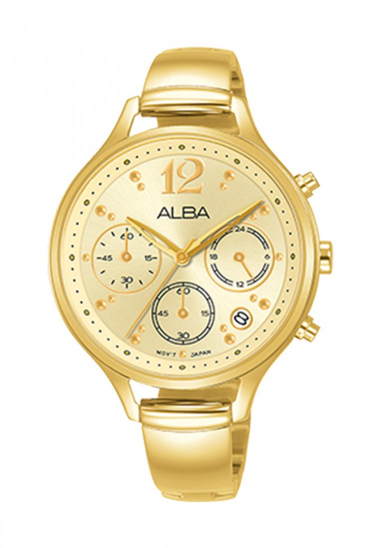 Alba Jam Tangan Wanita Alba Original Garansi Resmi AT3E98 AT3E98X1 Strap Stainless Steel Gold