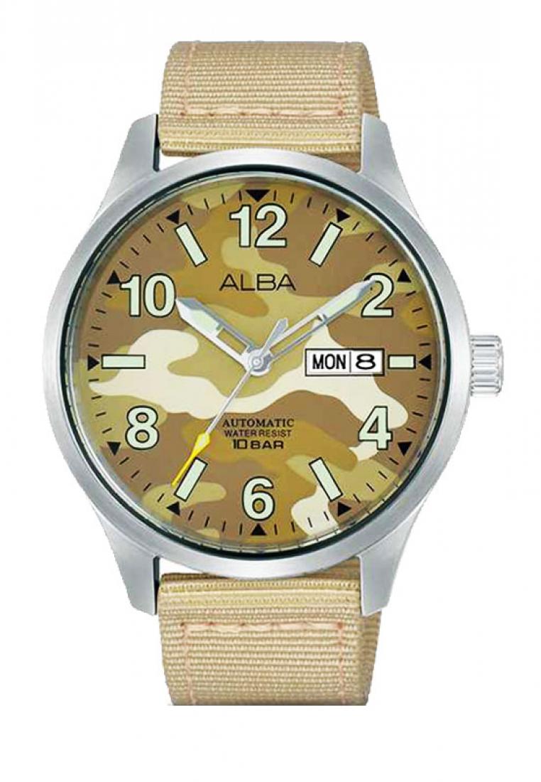 Alba Jam Tangan Pria Alba Original Garansi Resmi AL4271 AL4271X1 Strap Beige Nylon Automatic