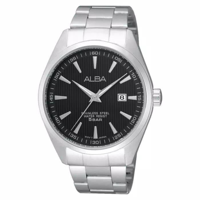 Alba ag8387x1 Rantai Silver Dasar Hitam cowok